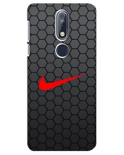 Чехол для Nokia 7.1 (2018) с картинкой «Nike — карбоновая сетка»