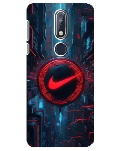 Чехол для Nokia 7.1 (2018) с картинкой «Техногенный стиль Nike»