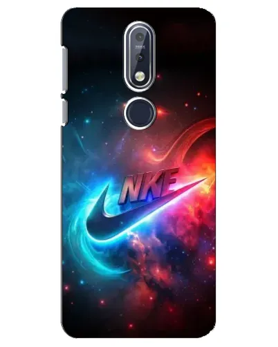 Чехол для Nokia 7.1 (2018) с картинкой «Огненный логотип Nike»