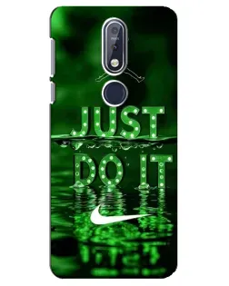 Чехол для Nokia 7.1 (2018) с картинкой «Зеленый неоновый Nike»