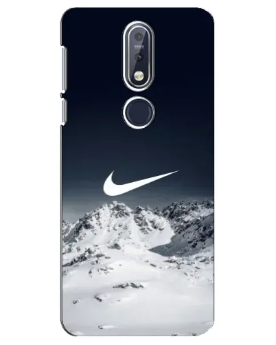 Чехол для Nokia 7.1 (2018) с картинкой «Nike — зимние горы»