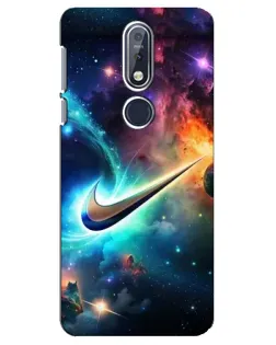 Чехол для Nokia 7.1 (2018) с картинкой «Космический Nike Swoosh»
