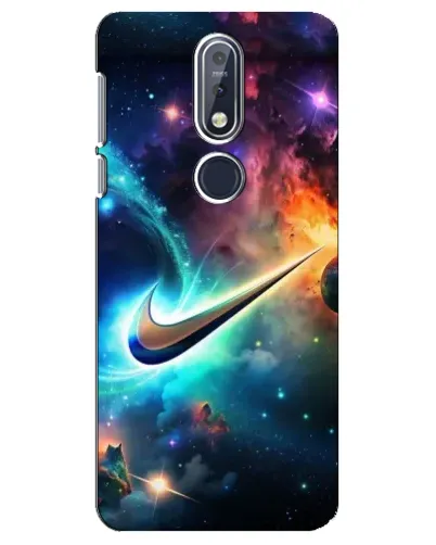 Чехол для Nokia 7.1 (2018) с картинкой «Космический Nike Swoosh»