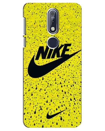 Чехол для Nokia 7.1 (2018) с картинкой «Желтый текстурный Nike»