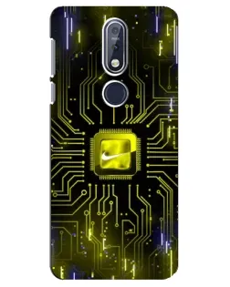 Чехол для Nokia 7.1 (2018) с картинкой «Nike — золотая искра»