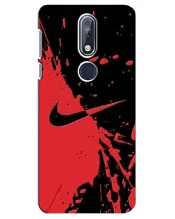 Чехол для Nokia 7.1 (2018) с картинкой «Красные брызги Nike»