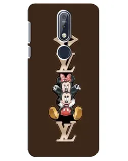 Чехол для Nokia 7.1 (2018) с картинкой «LV и Микки Маус»