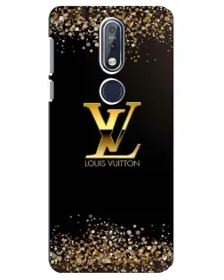 Чехол для Nokia 7.1 (2018) с картинкой «LV — золотые искры»