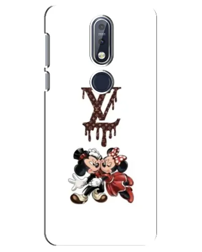 Чехол для Nokia 7.1 (2018) с картинкой «LV и Микки Маус»
