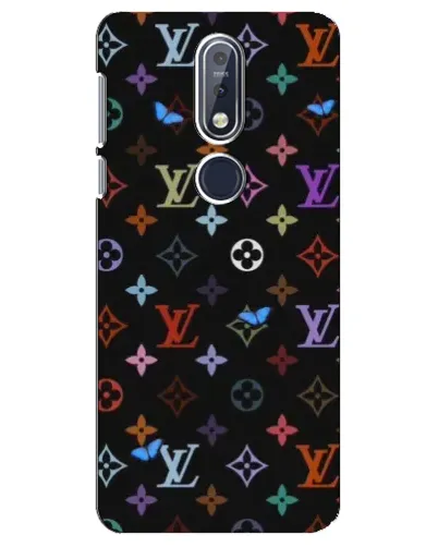 Чехол для Nokia 7.1 (2018) с картинкой «Цветная монограмма LV»