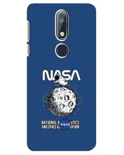 Чехол для Nokia 7.1 (2018) с картинкой «NASA — лунная миссия»