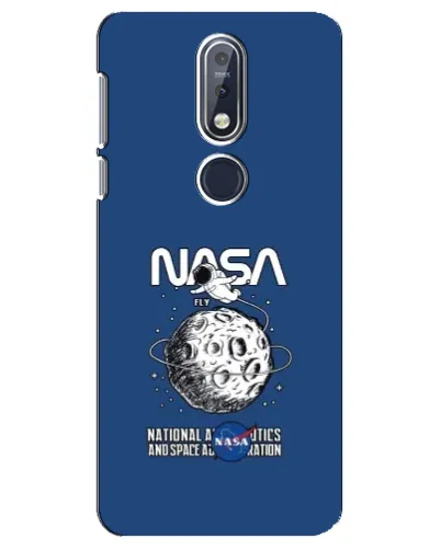 Чехол для Nokia 7.1 (2018) с картинкой «NASA — лунная миссия»
