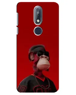 Чехол для Nokia 7.1 (2018) с картинкой «Bored Ape в красном»
