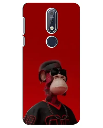 Чехол для Nokia 7.1 (2018) с картинкой «Bored Ape в красном»