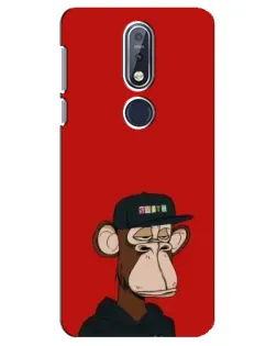 Чехол для Nokia 7.1 (2018) с картинкой «Bored Ape — красный фон»