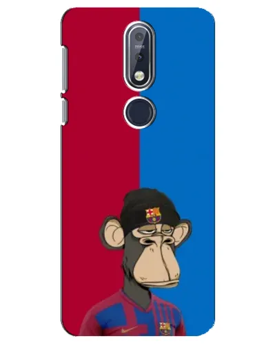 Чехол для Nokia 7.1 (2018) с картинкой «Bored Ape — фанат Барсы»
