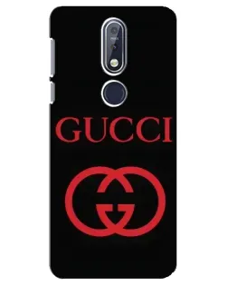 Чехол для Nokia 7.1 (2018) с картинкой «Gucci — красный логотип»