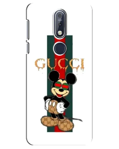 Чехол для Nokia 7.1 (2018) с картинкой «Микки Маус Gucci — полосы»