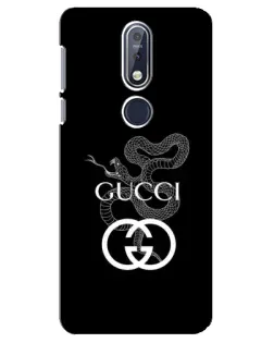 Чехол для Nokia 7.1 (2018) с картинкой «Gucci — серебряная змея»