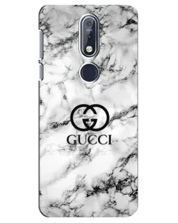 Чехол для Nokia 7.1 (2018) с картинкой «Gucci — мраморный шик»