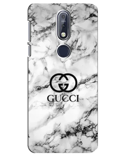 Чехол для Nokia 7.1 (2018) с картинкой «Gucci — мраморный шик»