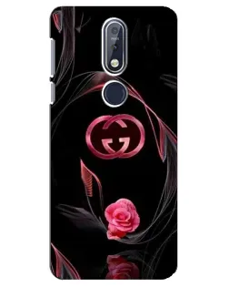 Чехол для Nokia 7.1 (2018) с картинкой «Gucci — неоновая роза»