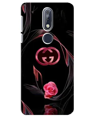 Чехол для Nokia 7.1 (2018) с картинкой «Gucci — неоновая роза»