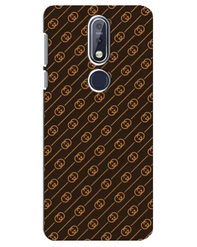 Чехол для Nokia 7.1 (2018) с картинкой «Gucci — золотые диагонали»