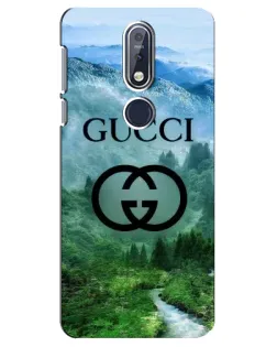 Чехол для Nokia 7.1 (2018) с картинкой «Gucci — горный пейзаж»