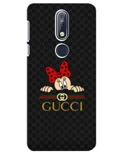 Чехол для Nokia 7.1 (2018) с картинкой «Минни Маус Gucci — черный»
