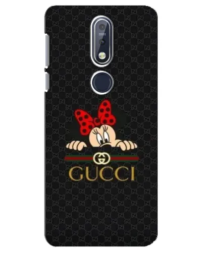 Чехол для Nokia 7.1 (2018) с картинкой «Минни Маус Gucci — черный»