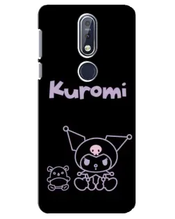 Чехол для Nokia 7.1 (2018) с картинкой «Kuromi — черный минимализм» Чехол для Nokia 7.1 (2018) с картинкой «Kuromi — черный минимализм»