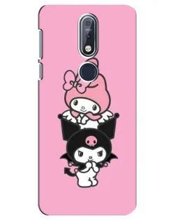 Чехол для Nokia 7.1 (2018) с картинкой «My Melody и Kuromi»