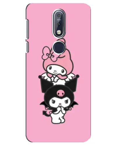 Чехол для Nokia 7.1 (2018) с картинкой «My Melody и Kuromi»