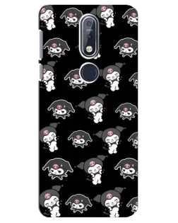 Чехол для Nokia 7.1 (2018) с картинкой «Черный паттерн Kuromi»