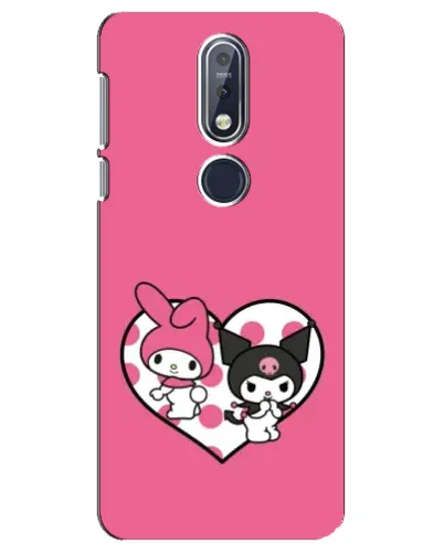 Чехол для Nokia 7.1 (2018) с картинкой «Kuromi и My Melody»