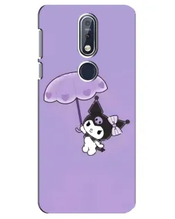 Чехол для Nokia 7.1 (2018) с картинкой «Kuromi с зонтиком»