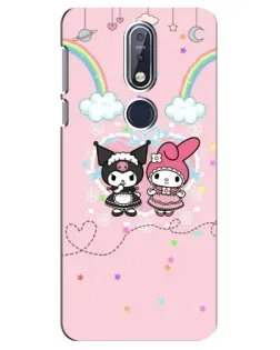 Чехол для Nokia 7.1 (2018) с картинкой «My Melody и Kuromi»