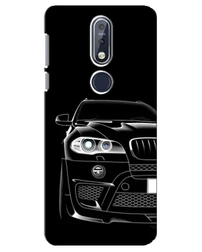 Чехол для Nokia 7.1 (2018) с картинкой «Темный силуэт BMW»