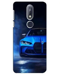 Чехол для Nokia 7.1 (2018) с картинкой «Голубая BMW M4»