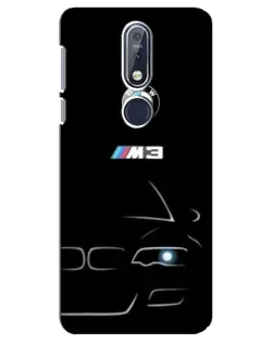 Чехол для Nokia 7.1 (2018) с картинкой «Минималистичный принт BMW M3»