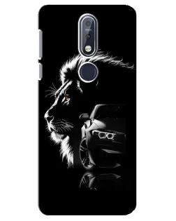 Чехол для Nokia 7.1 (2018) с картинкой «BMW и лев»