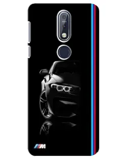 Чехол для Nokia 7.1 (2018) с картинкой «Силуэт BMW в темноте»