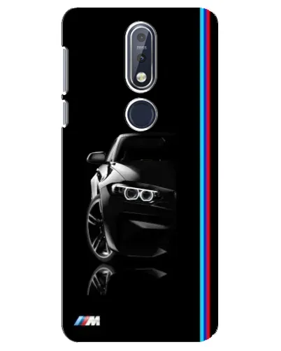 Чехол для Nokia 7.1 (2018) с картинкой «Силуэт BMW в темноте»