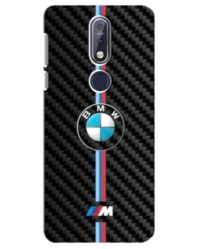 Чехол для Nokia 7.1 (2018) с картинкой «Эмблема BMW и карбон»