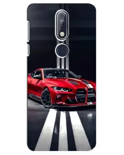 Чехол для Nokia 7.1 (2018) с картинкой «Красная BMW на дороге»