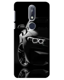 Чехол для Nokia 7.1 (2018) с картинкой «Черная BMW — профиль»