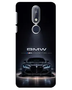 Чехол для Nokia 7.1 (2018) с картинкой «BMW сквозь ночной город»