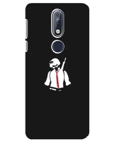 Чехол для Nokia 7.1 (2018) с картинкой «PUBG — силуэт воина»