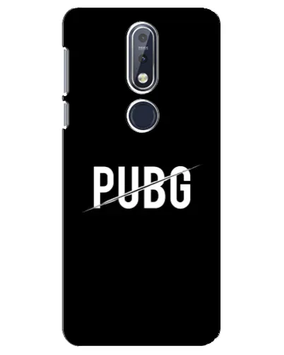 Чехол для Nokia 7.1 (2018) с картинкой «PUBG — белый логотип»